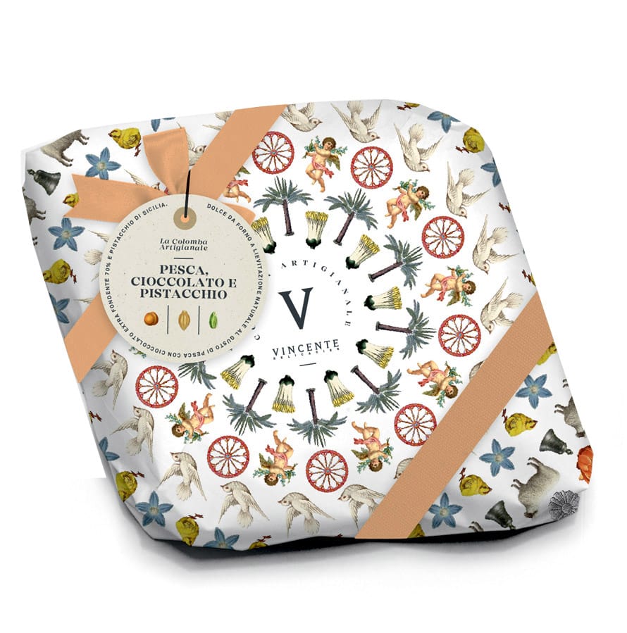 Persica colomba pesca cioccolato fondente Vicente Delicacies Robb Report Italia