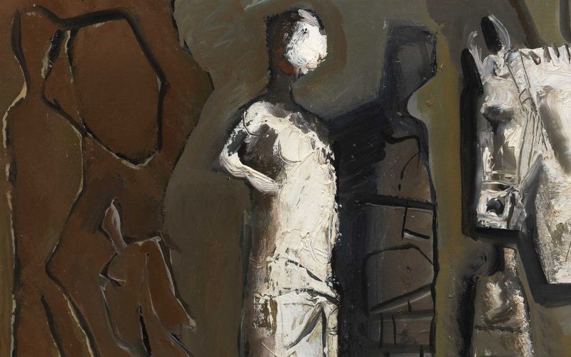 Mario-Sironi,-Composizione-con-figure-e-testa-di-cavallo,-1958-ca.,-olio-su-tela,-cm-50x70-robb-report-italia